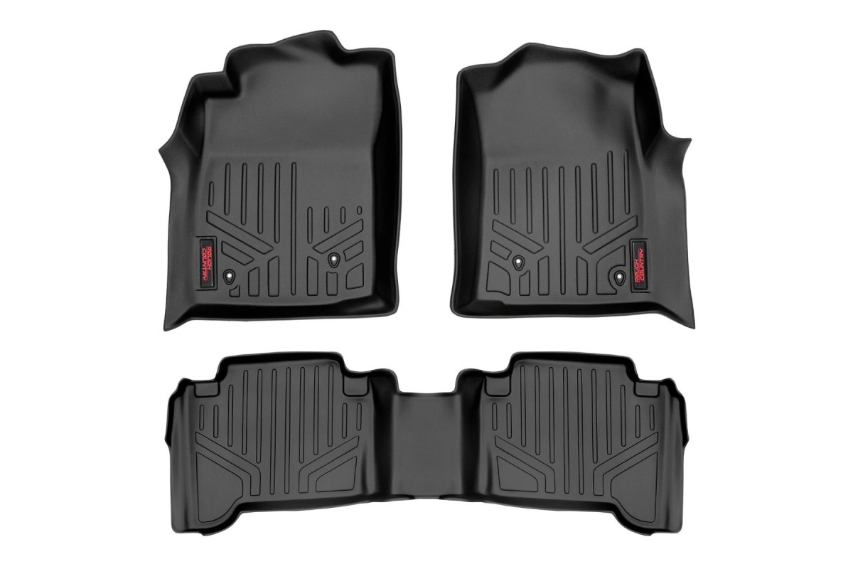 Toyota Tacoma Floor Mats - Front and Rear - Rough Country - Heavy Duty Floor Mats and Rear Cargo Liners - '05-'11